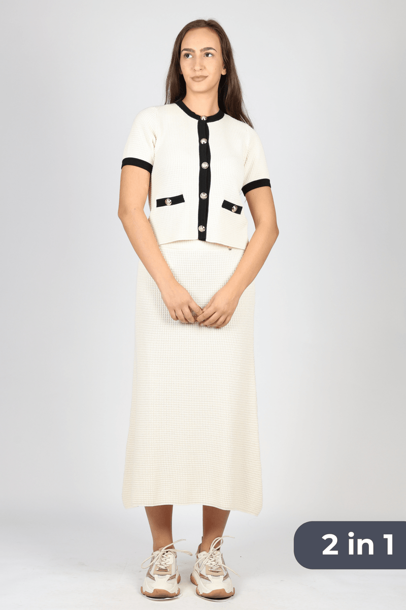 Дамски Комплект от 2 части, Бял