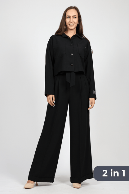 Дамски Комплект от 2 части, Черен