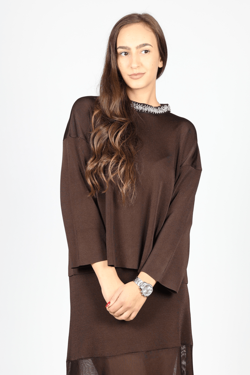 Дамски Комплект от 2 части, Кафяв