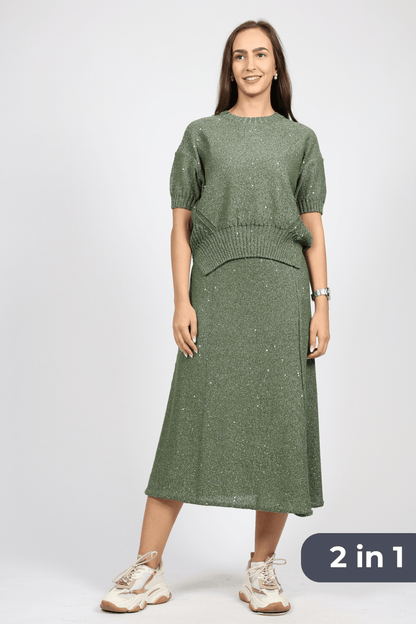 Дамски Комплект от 2 части, Зелен