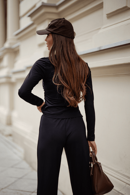 Дамски комплект SHIRA с дълъг ръкав – черен, вълкосина с еластан LaBalancia Roberto Fashion Store Set 5907378515202 XS/S