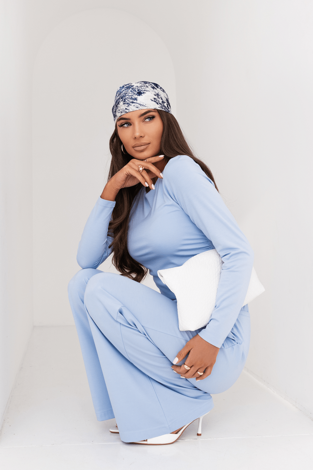 Дамски Комплект SHIRA с дълъг ръкав в небесно синьо - стил и комфорт за всеки ден LaBalancia Roberto Fashion Store Set 5907378519064 XS/S