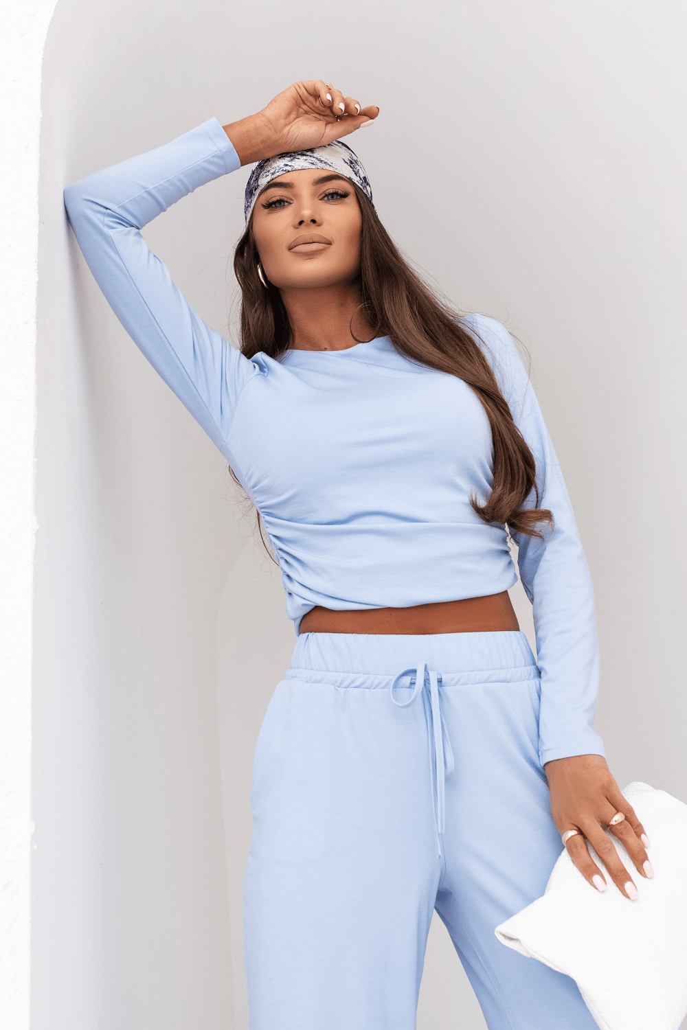 Дамски Комплект SHIRA с дълъг ръкав в небесно синьо - стил и комфорт за всеки ден LaBalancia Roberto Fashion Store Set 5907378519064 XS/S