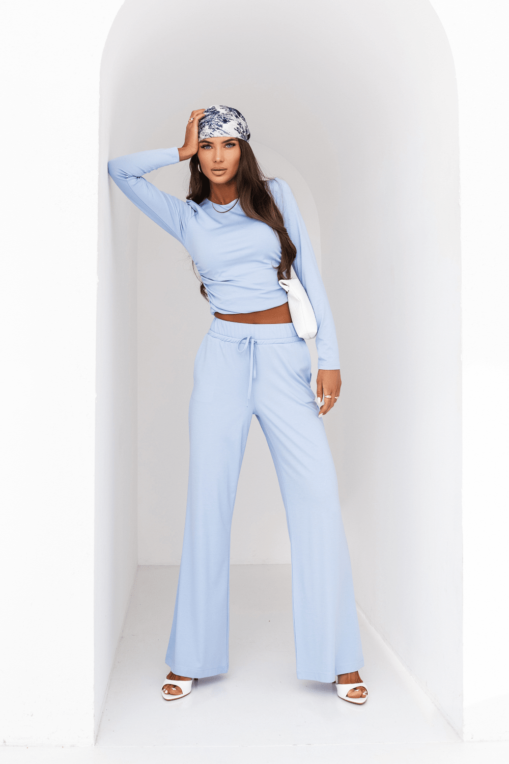 Дамски Комплект SHIRA с дълъг ръкав в небесно синьо - стил и комфорт за всеки ден LaBalancia Roberto Fashion Store Set 5907378519064 XS/S