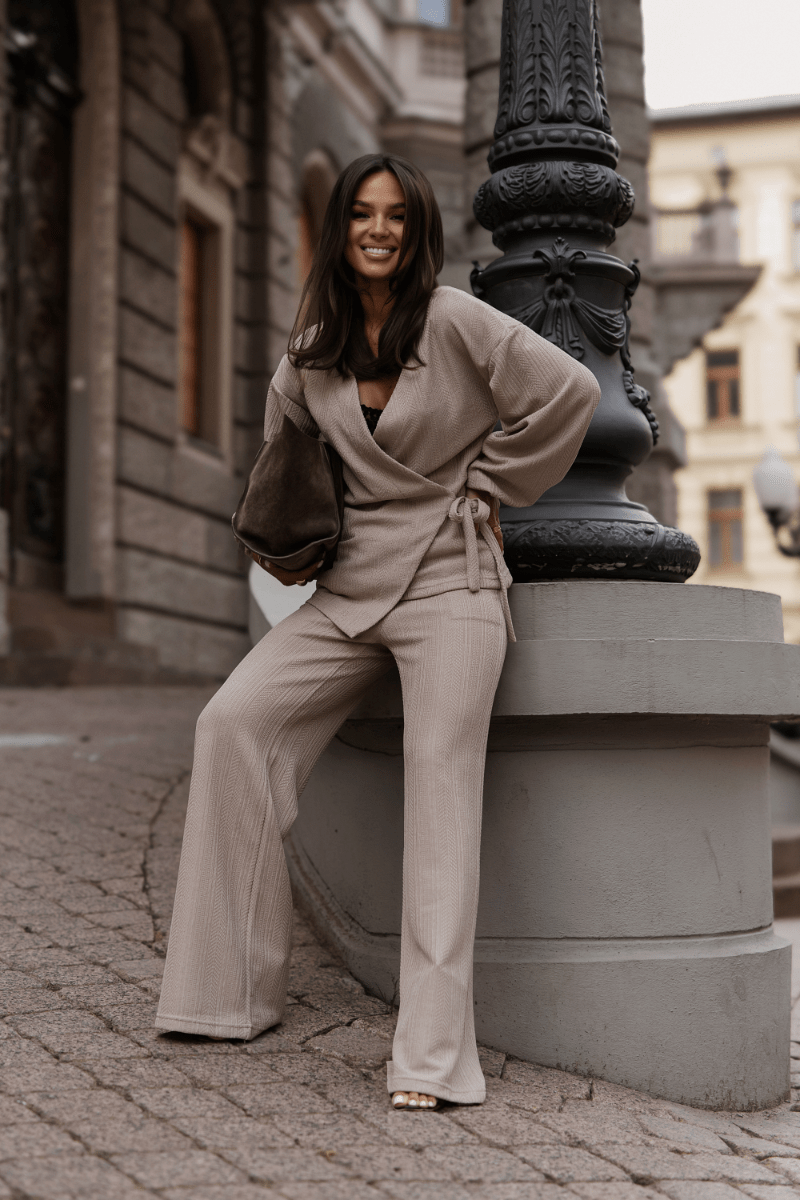 Дамски комплект SIENNA с пуловер - бежов LaBalancia Roberto Fashion Store Set 5907378527755 M/L