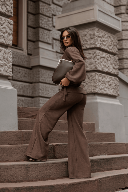 Дамски комплект SIENNA с пуловер, кафяв LaBalancia Roberto Fashion Store Set 5907378527731 M/L
