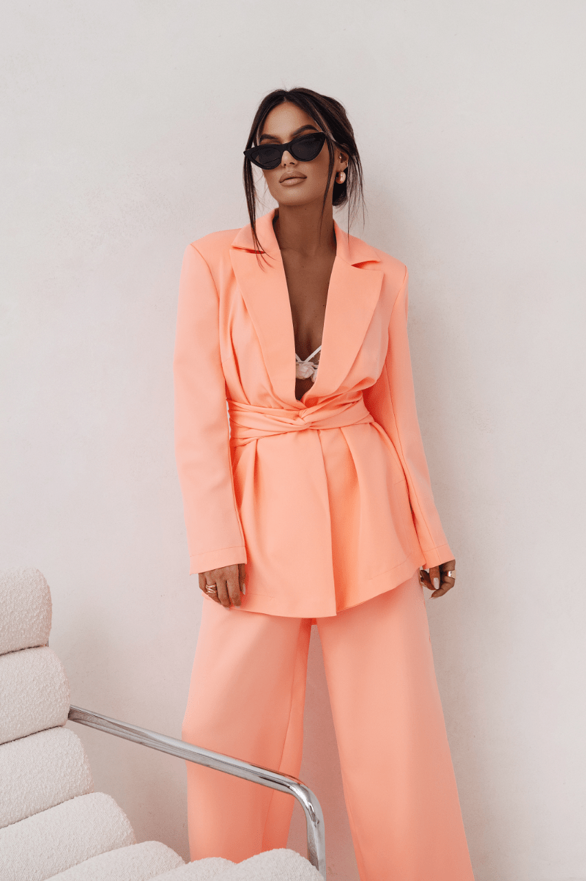 Дамски костюм EMMA от две части – Елегантно сако и панталон в оранжев цвят LaBalancia Roberto Fashion Store Shirt 5907378508600 S/M