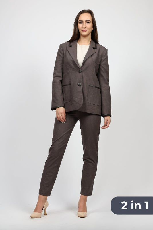 Дамски Костюм от 2 части, Сив Roberto Fashion Roberto Fashion Store Set ESP1411SUIGRYTRK36 36 Сив