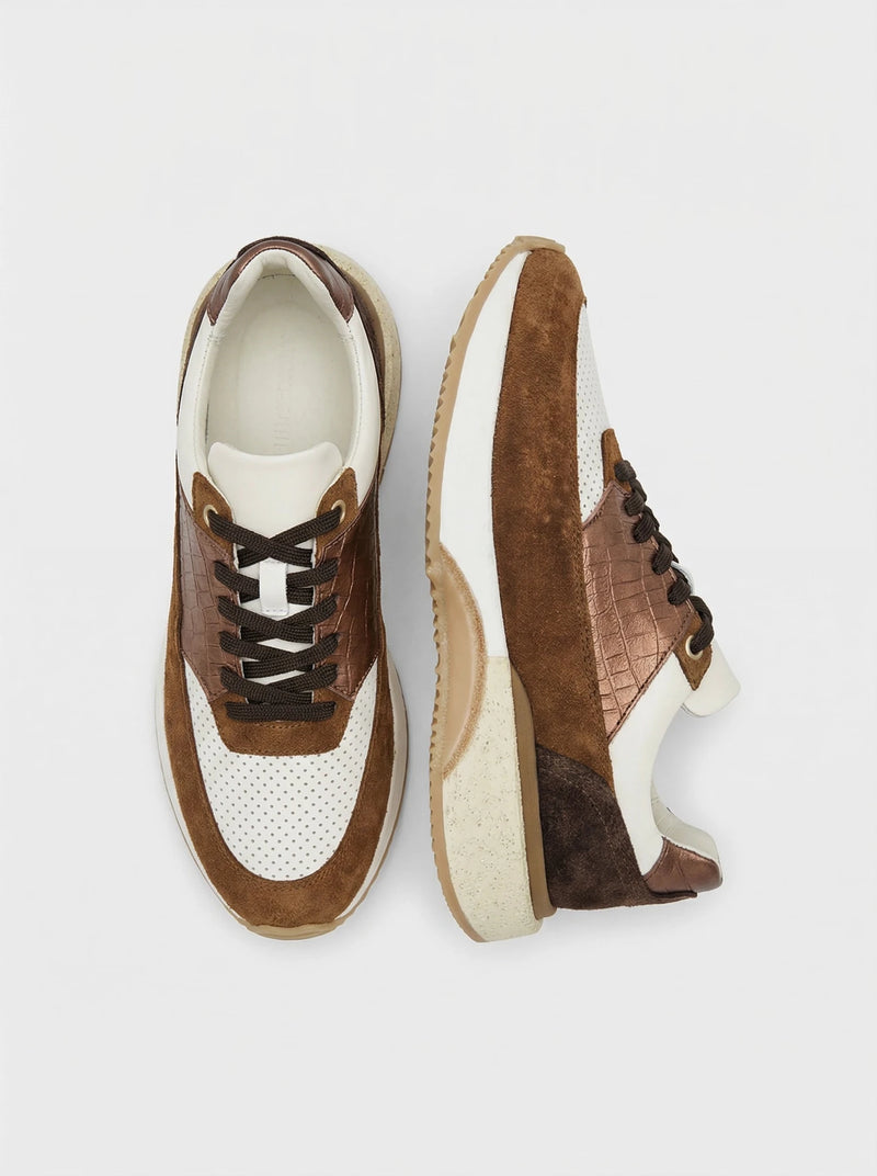 Дамски Кожени Спортни Сникърси, Кафяв