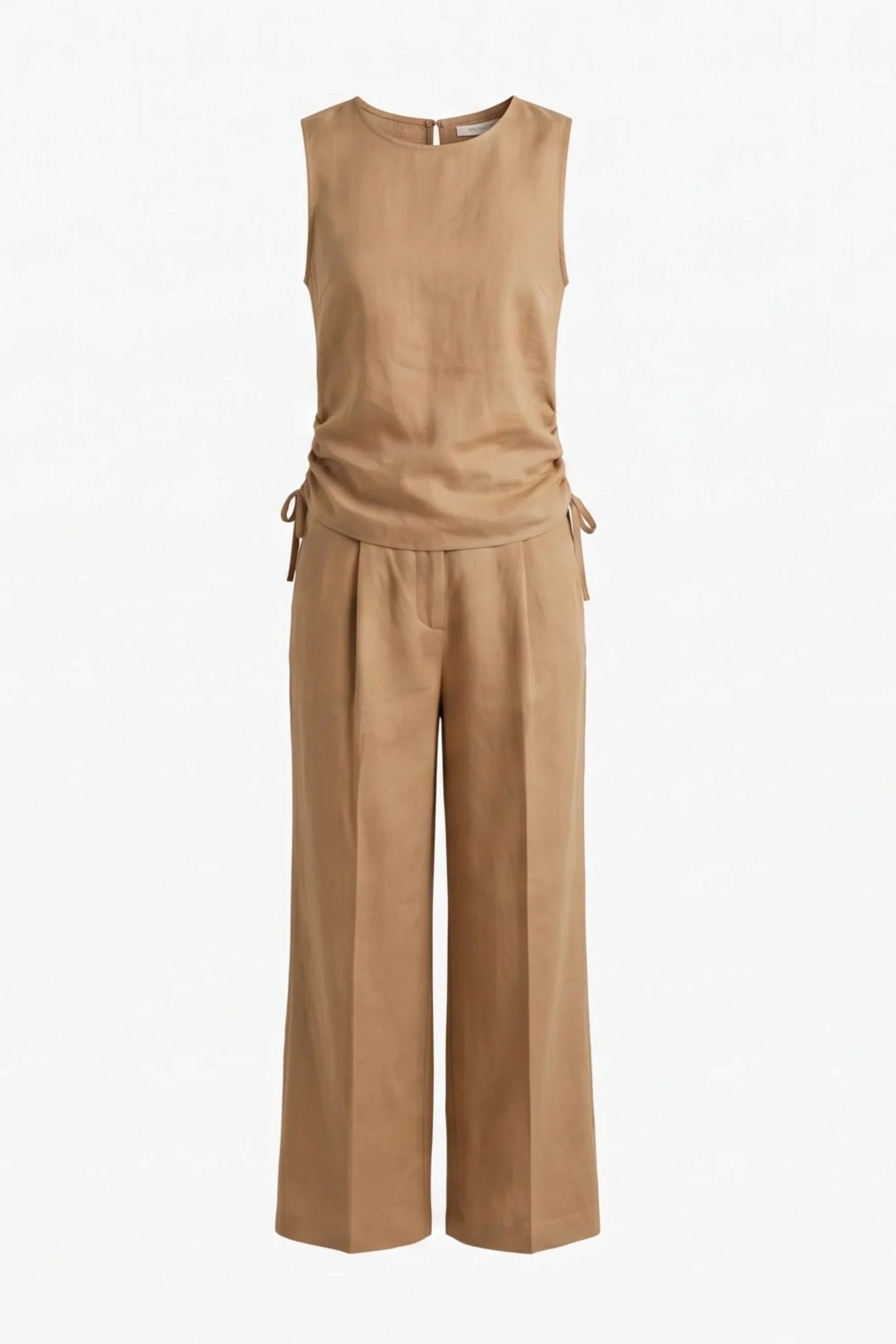 Дамски ленен комплект 2 в 1 Roberto&Co - бежово Roberto&Co Roberto Fashion Store Set LSW0807SETBEILIN-XS XS