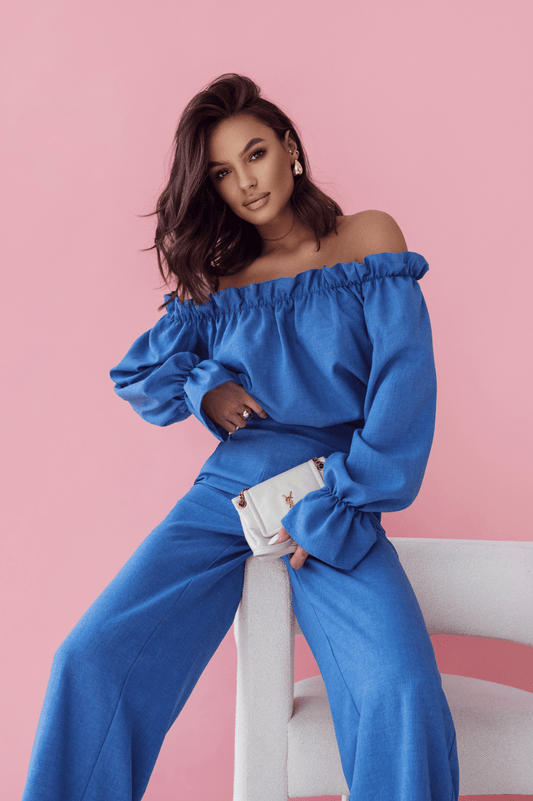 Дамски ленен комплект MIA - многокомпонентна тениска и панталони LaBalancia Roberto Fashion Store Shirt 5907378509362 XS/S