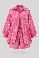 Women's bedding set MOLLY - linen, Malibu pink
