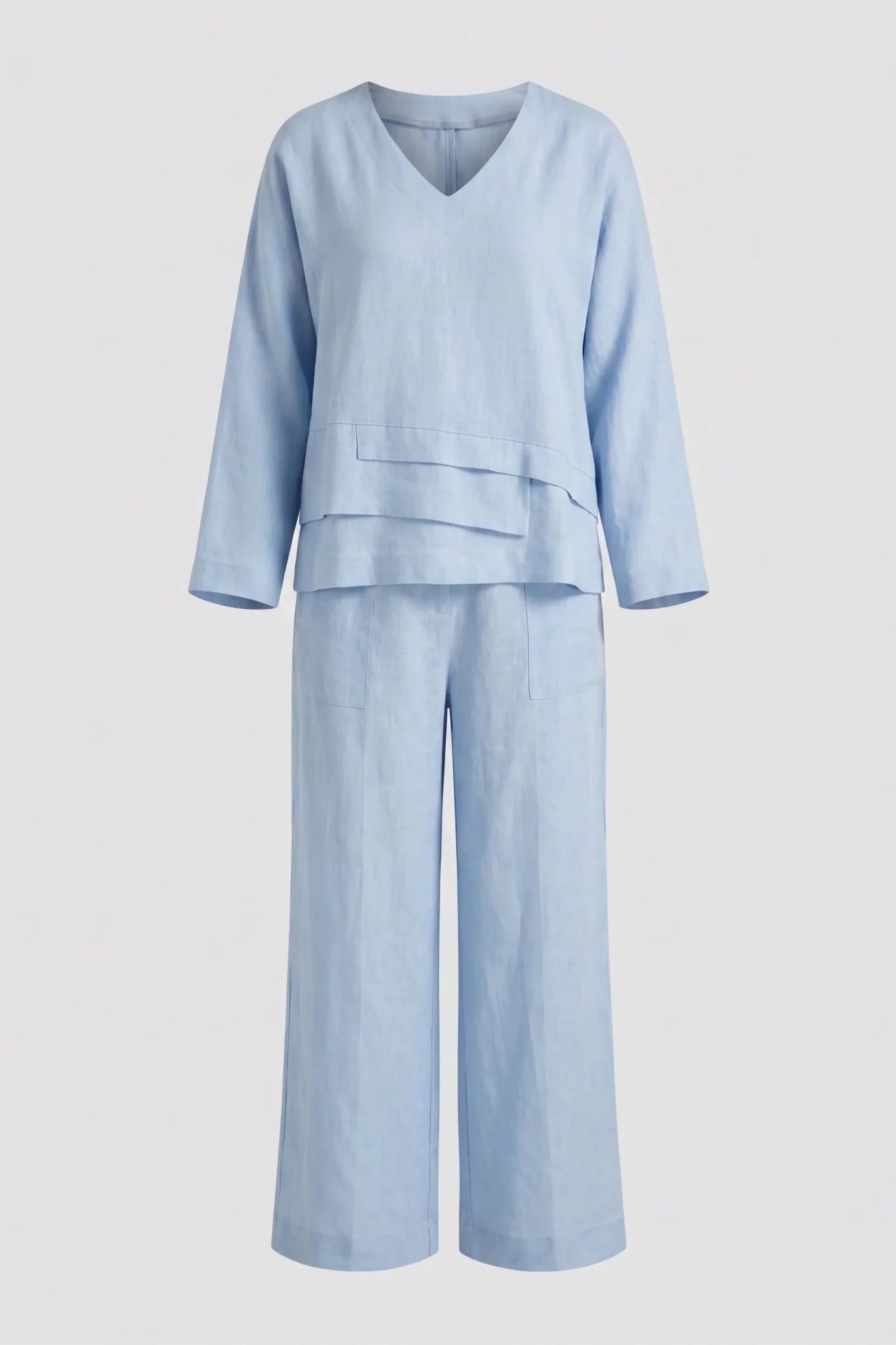 Дамски лиоцелов комплект 2 в 1 Roberto&Co - синьо Roberto&Co Roberto Fashion Store Set DZB0807SETBLULIN-48 48