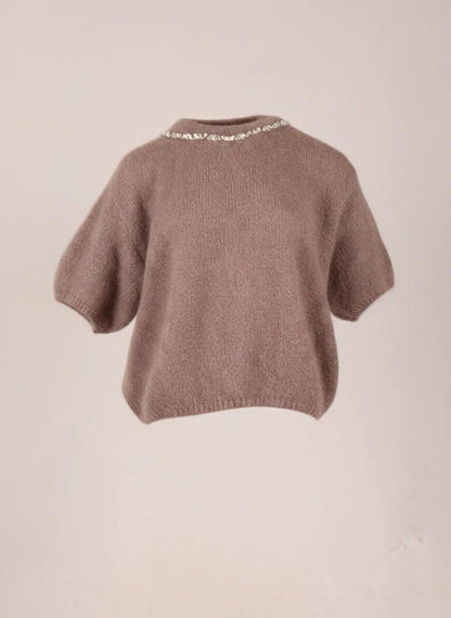 Дамски Мохерен Пуловер, Бежов Gold&Gold Roberto Fashion Store Sweater GNG2401SWEBEIKNI TU