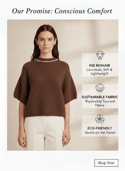 Дамски Мохерен Пуловер, Кафяв Gold&Gold Roberto Fashion Store Sweater GNG2401SWEBROKNI TU