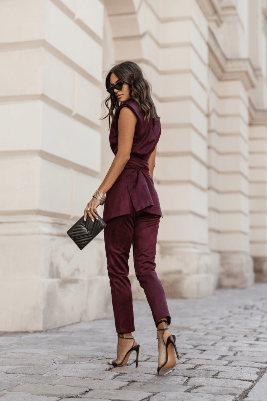 Дамски панталон цигаретка KIARA – елегантно бордо, 90 см LaBalancia Roberto Fashion Store Set 5907378515684 L