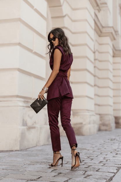 Дамски панталон цигаретка KIARA – елегантно бордо, 90 см LaBalancia Roberto Fashion Store Set 5907378515684 L