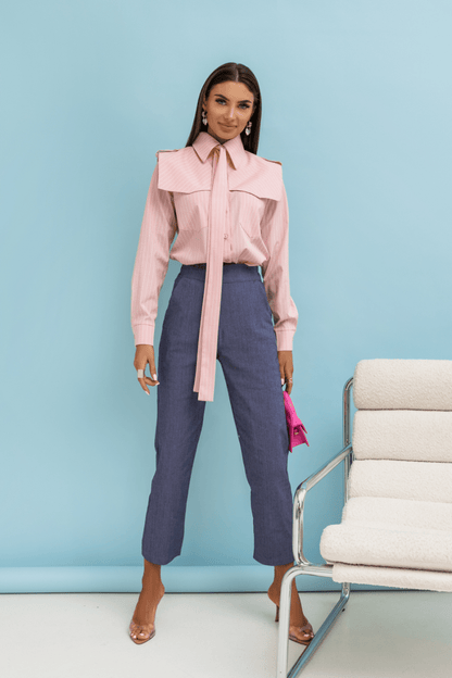 Дамски панталон цигаретка NOAH от син деним - еластичен, класически стил LaBalancia Roberto Fashion Store Set 5907378518159 S