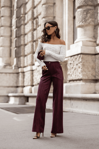 Дамски панталон FERN бордо – елегантен и еластичен, 95% вискоза LaBalancia Roberto Fashion Store Set 5907378515783 M