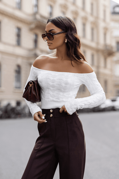 Дамски панталон FERN кафяв – еластичен, 95% вискоза, класически силует LaBalancia Roberto Fashion Store Set 5907378515806 L