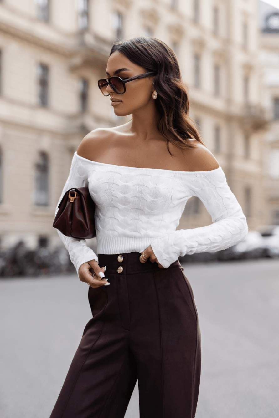 Дамски панталон FERN кафяв – еластичен, 95% вискоза, класически силует LaBalancia Roberto Fashion Store Set 5907378515813 M