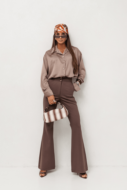 Дамски панталон с широки крачоли FINN – Fango (визия и комфорт) LaBalancia Roberto Fashion Store Set 5907378518500 S