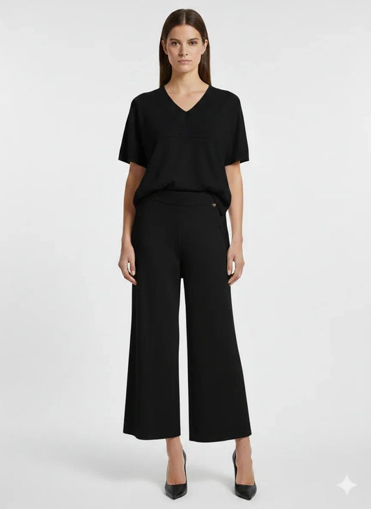 Дамски Плетен Комплект от 2 части, Черен Serianno Collection S Roberto Fashion Store One piece SER1501SETBLKKNIS S