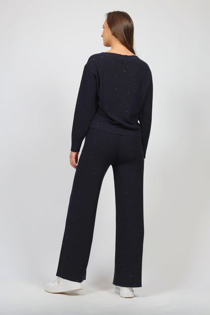 Дамски Плетен Комплект от 2 части, Тъмносин Serianno Collection S Roberto Fashion Store Set SER1611SETNAVBLGM M