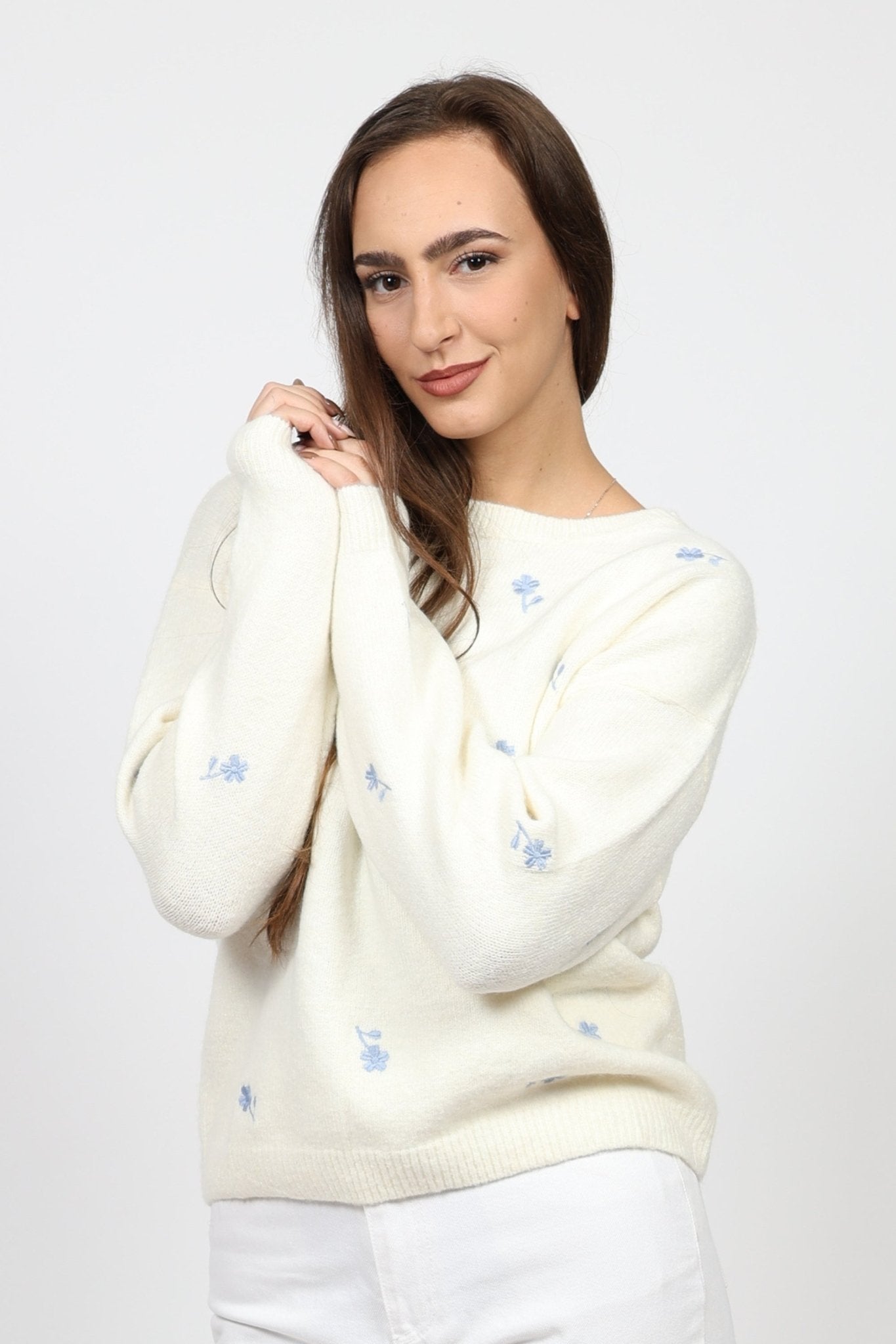 Дамски Пуловер, Екрю Andy & Lucy Paris Roberto Fashion Store Sweater ANL1311SWEWHIPLMSM S - M Бял