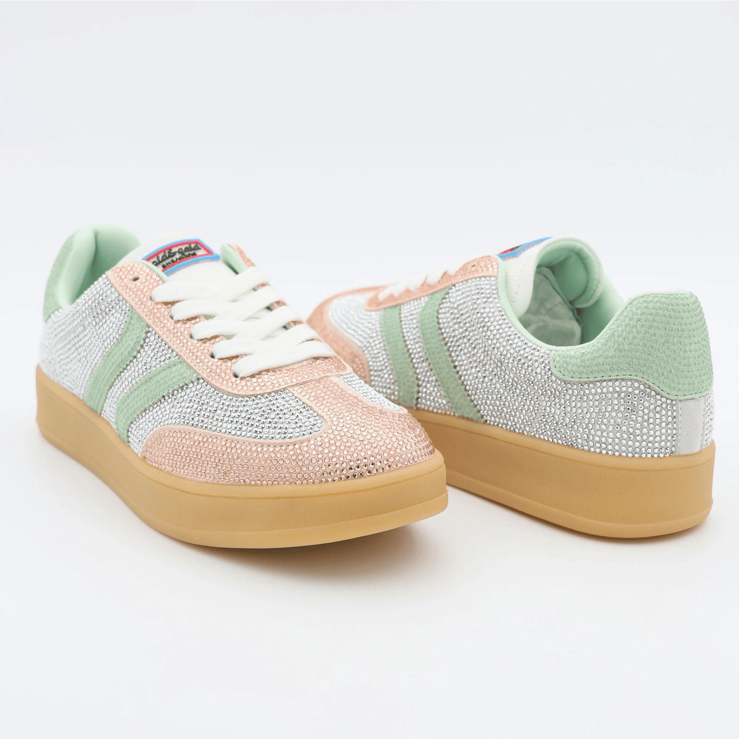Дамски Сникърси "Champagne" с Кристали и Подметка в Телесен Цвят Gold&Gold Roberto Fashion Store Sneakers GNG2603GB1048CPGN-36 36