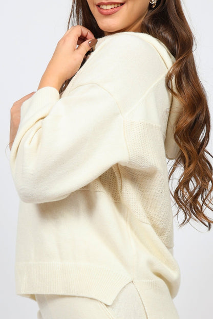 Дамски Спортен Плетен Комплект от 2 части, Бял Serianno Collection S Roberto Fashion Store Set SER1611SETWHICSHS S Бял