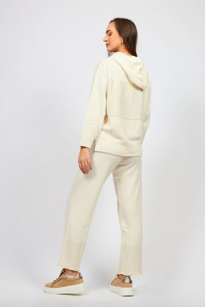 Дамски Спортен Плетен Комплект от 2 части, Бял Serianno Collection S Roberto Fashion Store Set SER1611SETWHICSHS S Бял