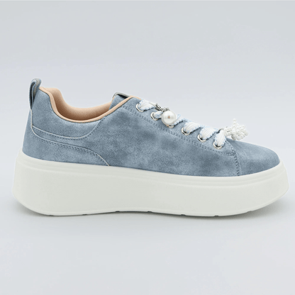 Дамски Спортни Сникърси "Evita Peron" с перли Gold&Gold Roberto Fashion Store Sneakers GNG2603GB1046BLU-36 36