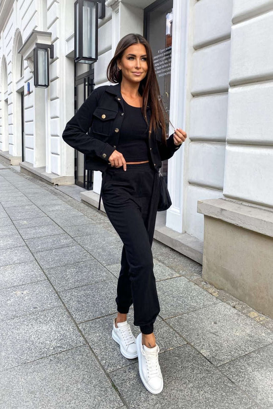 Дамски три части дрес комплект - елегантен черен стил за всяка повод LaBalancia Roberto Fashion Store Shirt 5907378502226 Uniwersalny