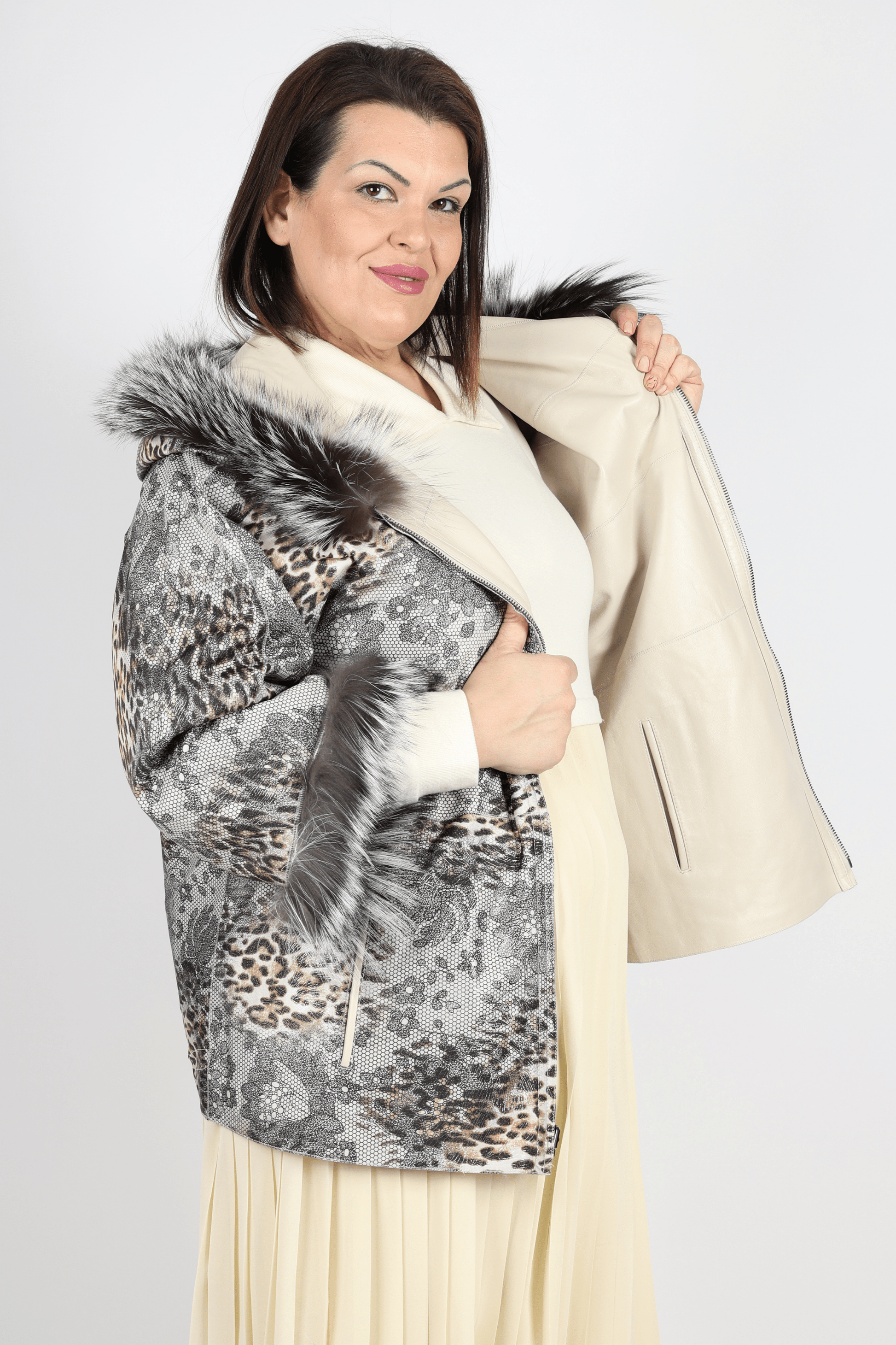 Дамско Двулицево Яке, Бежов Roberto Fashion Store Jacket RFRVSBLJCKWH12032XL XXL Beige