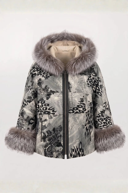 Дамско кожено яке Charmante, двулицево с качулка, бежово Roberto&Co Roberto Fashion Store Jacket LEA0101JCKBEIREV-M XS