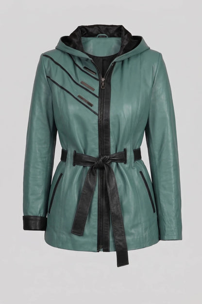 Дамско Кожено Яке, Грахово Зелен Roberto&Co Roberto Fashion Store Jacket LEA2511JCKGRLBLTM XS