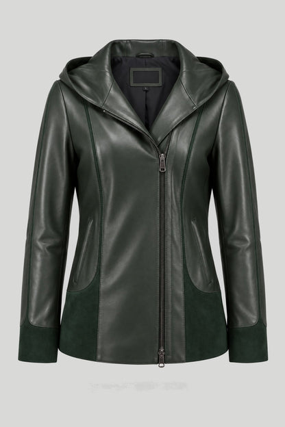 Дамско кожено яке Siena, зелено, плюс сайз Roberto&Co Roberto Fashion Store Jacket LEA2505JCKGRNVL+2XL 2XL
