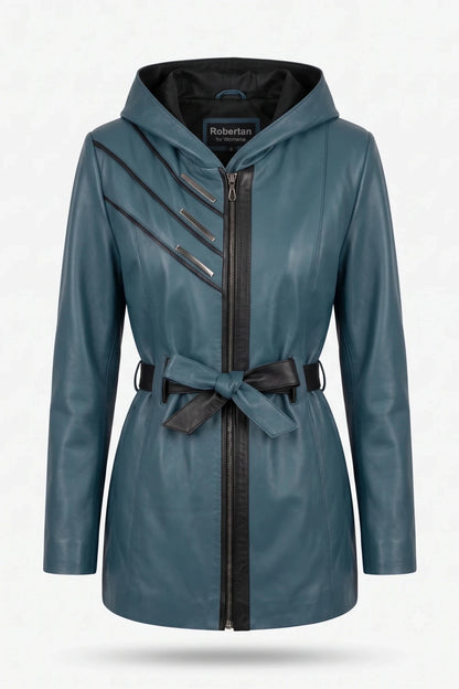 Дамско Кожено Яке, Син Roberto&Co Roberto Fashion Store Jacket LEA2511JCKPETBLTM XS