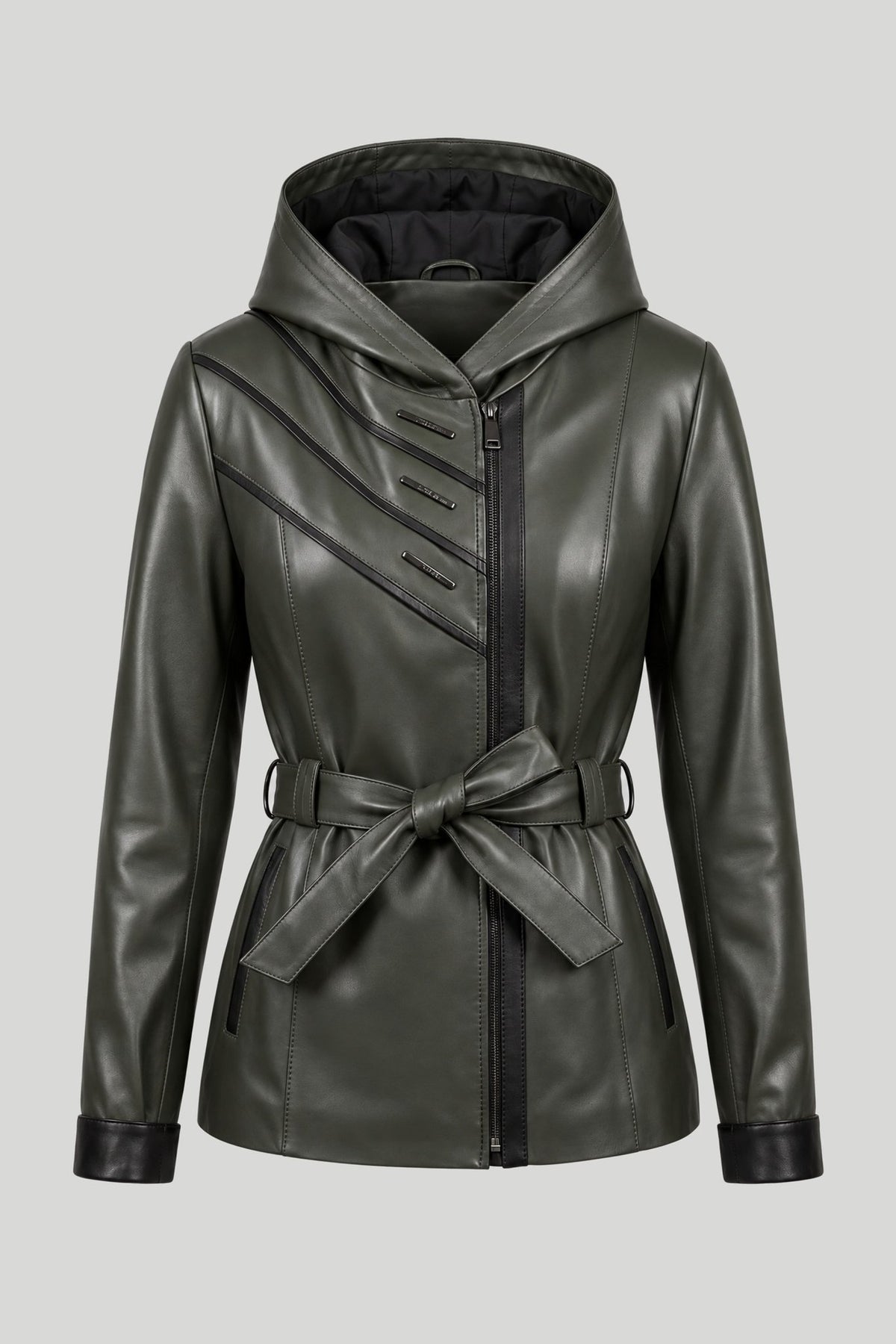 Дамско Кожено Яке, Зелен Roberto&Co Roberto Fashion Store Jacket LEA2511JCKGRNBLTM XS