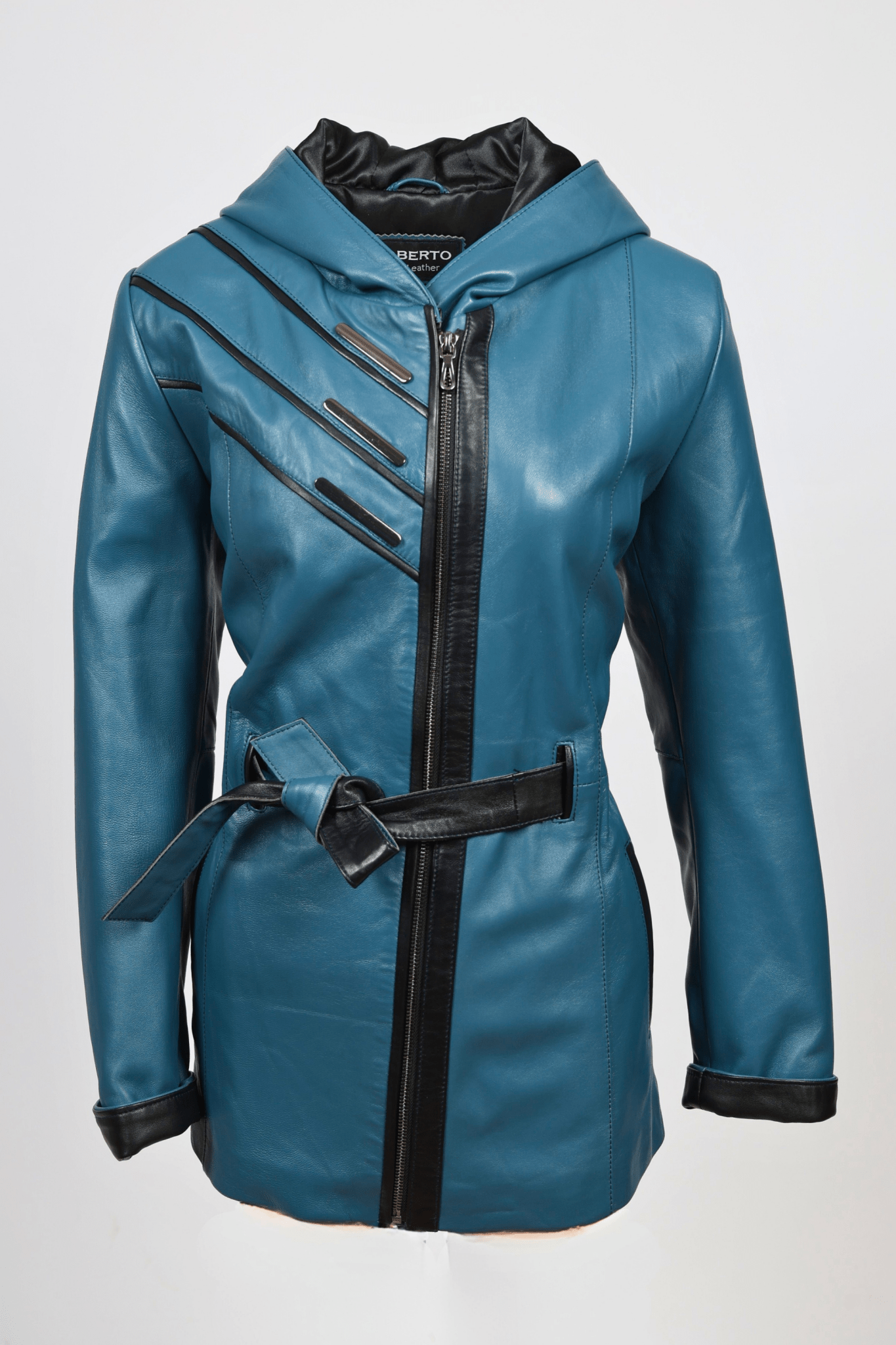 Дамско Кожено Яке, Син Roberto Fashion Roberto Fashion Store Jacket LEA2511JCKPETBLTM XS