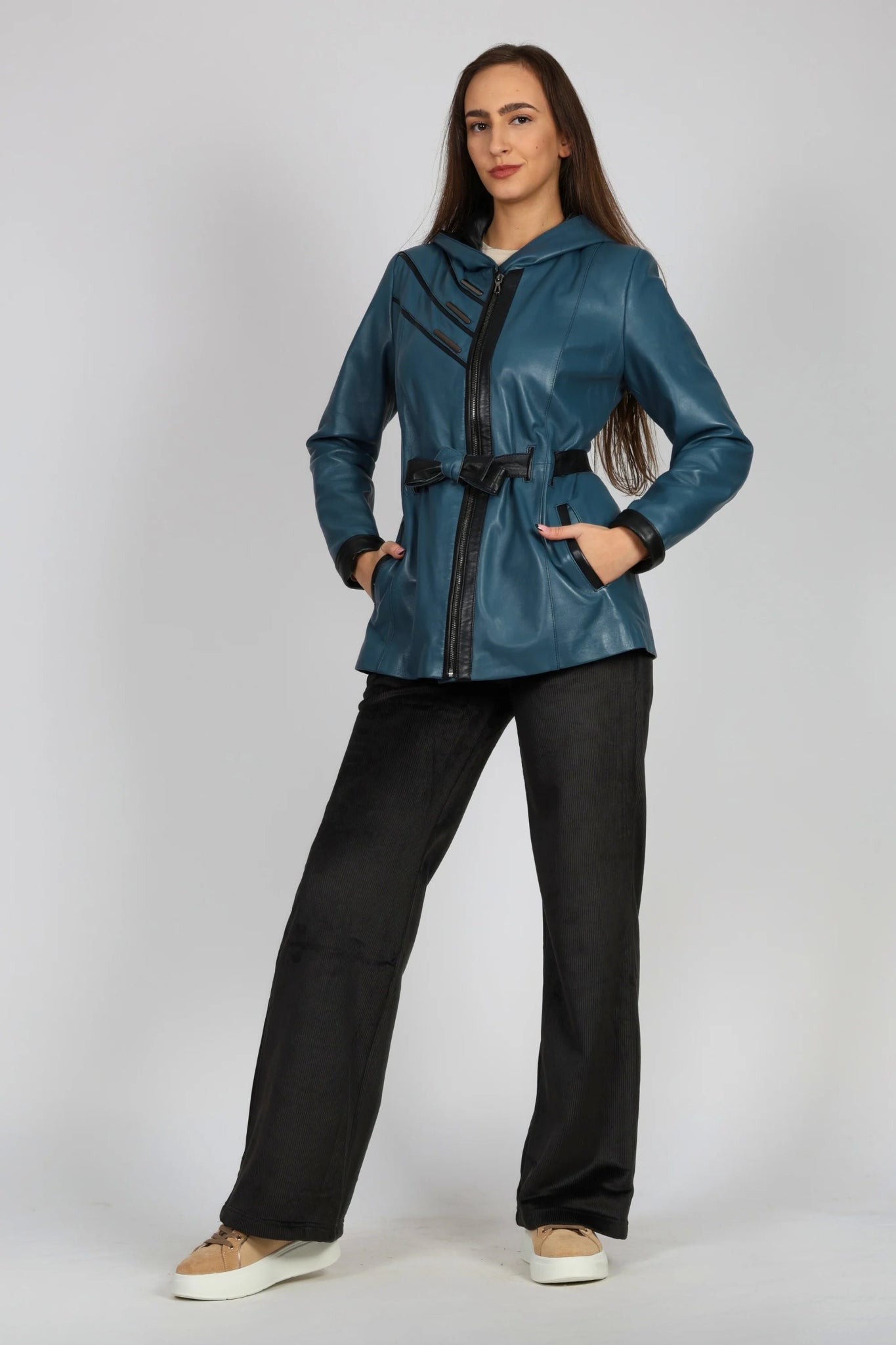 Дамско Кожено Яке, Син Roberto Fashion Roberto Fashion Store Jacket LEA2511JCKPETBLTM XS