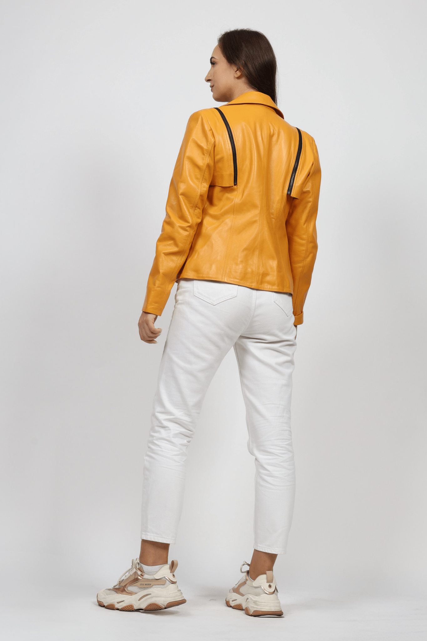 Дамско Кожено Яке, Жълт