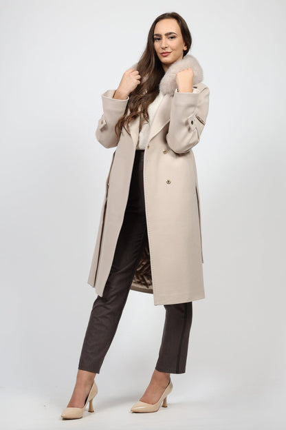 Дамско Палто, Бежов Modalinea Roberto Fashion Store Coat MDL1411COABEIFUR38 38 Бежов
