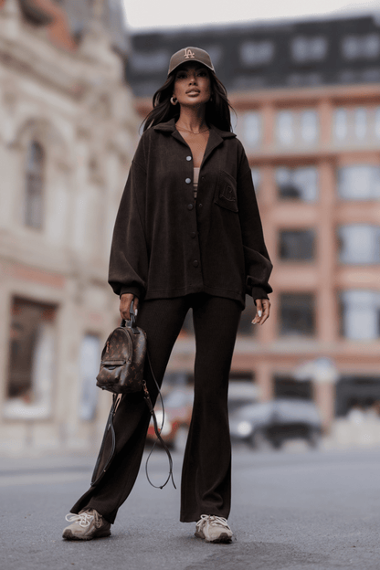 Комплект BLAIR от рипсено кадифе, кафяв LaBalancia Roberto Fashion Store Set 5907378524082 M/L