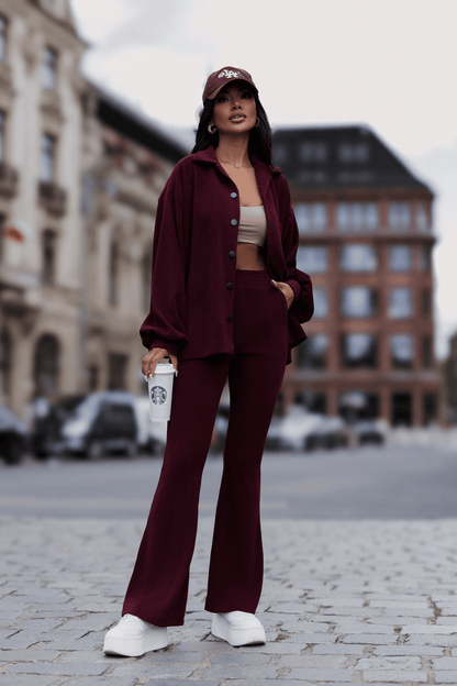 Комплект BLAIR от рипсено кадифе в бордо LaBalancia Roberto Fashion Store Set 5907378524099 M/L