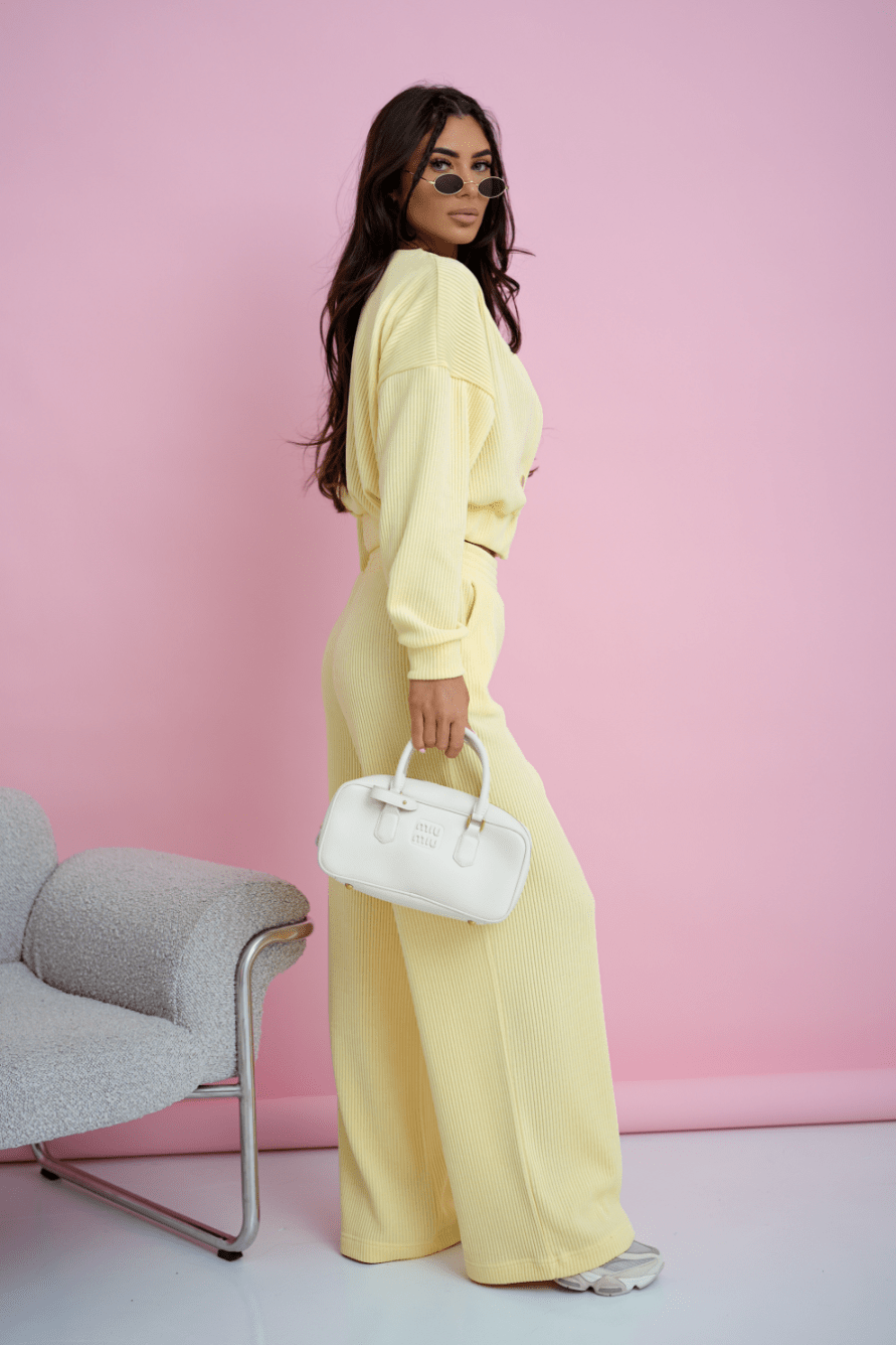Комплект MEGGI кадифе с връзки – наситено жълт LaBalancia Roberto Fashion Store Set 5907378520169 XS/S