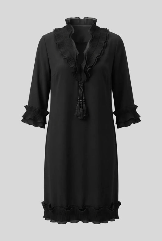 Миди рокля "Eberro" в черен цвят Roberto&Co Roberto Fashion Store Dress EBE1007DRSBLKMID-44 44