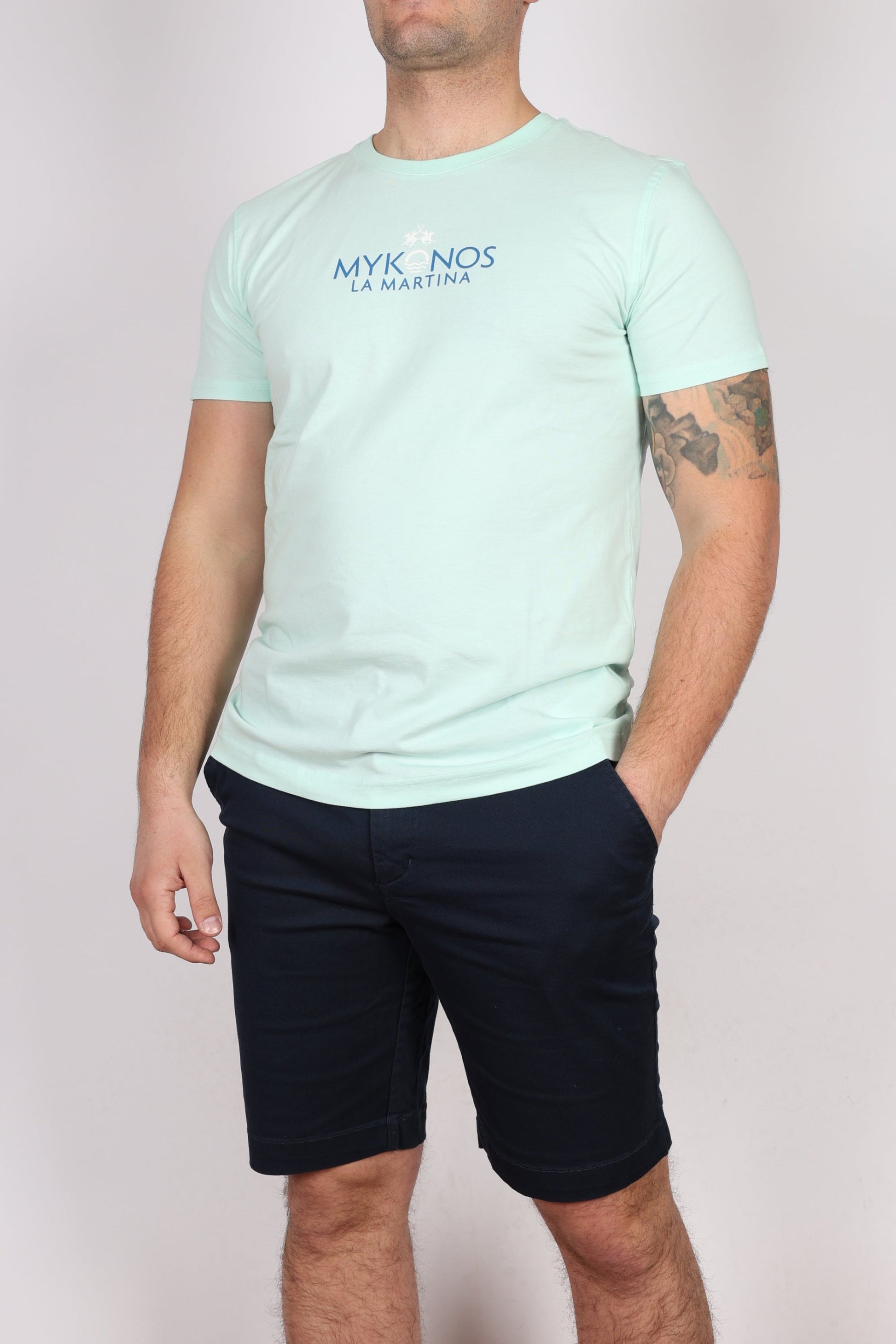Мъжка Тениска, Зелен & Бял Roberto Fashion Store T-shirt YMR605JS39507163 Зелен S