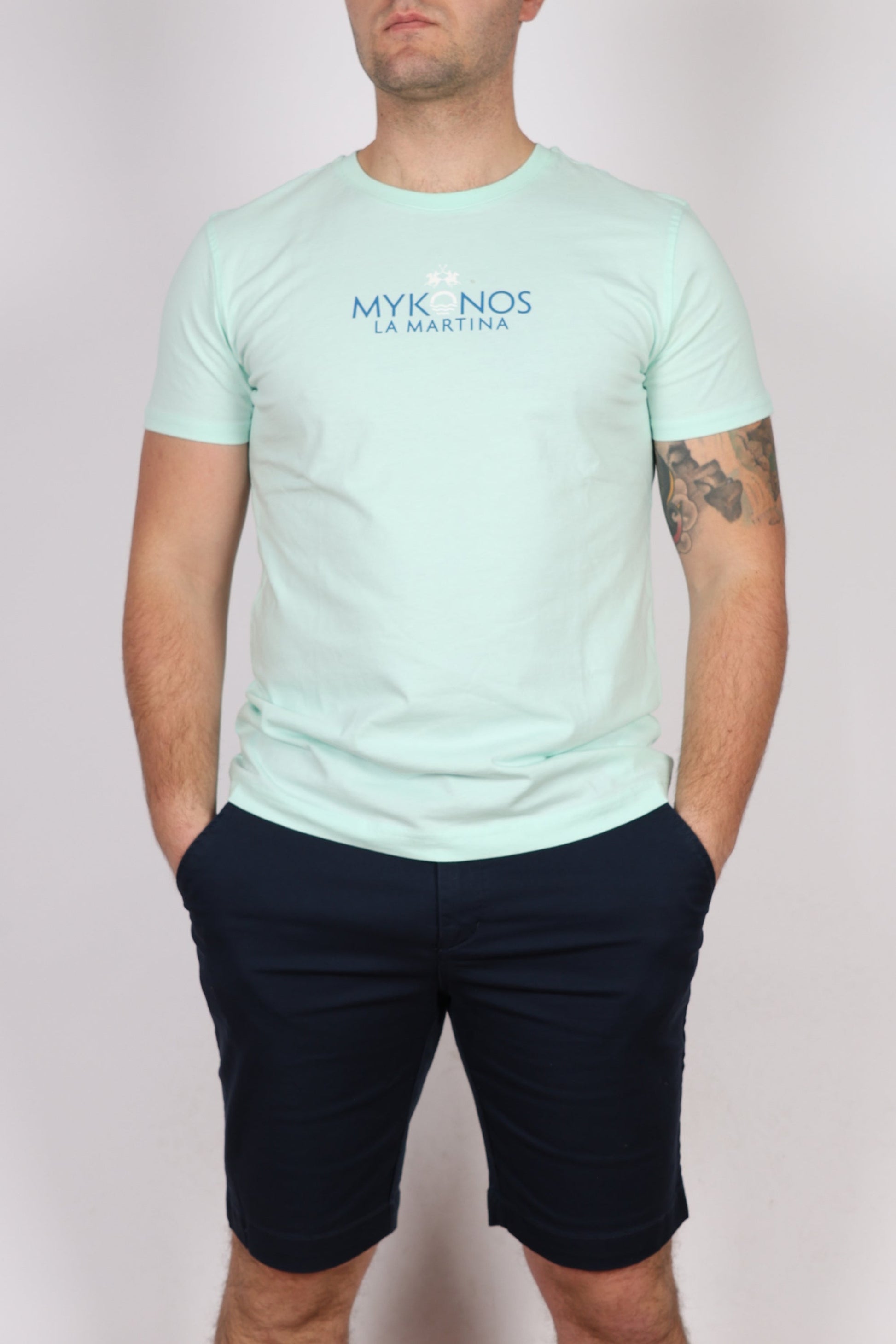 Мъжка Тениска, Зелен & Бял Roberto Fashion Store T-shirt YMR605JS39507163 Зелен S